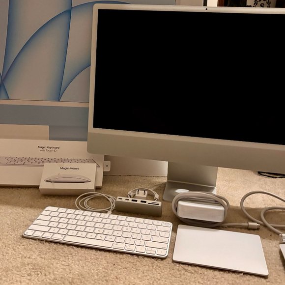 2021 iMac 24” M1 (8 CPU/8 GPU) w/Touch ID +Magic Trackpad + Magic Mouse 2+EXTRAS - Picture 3 of 10